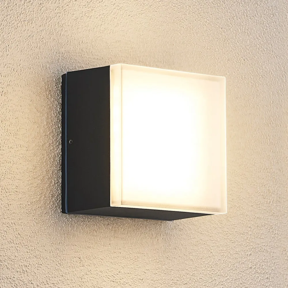 Lindby Mathea utendørs LED-taklampe, kantet| Kommersiell Utebelysning|Led-Utendørs