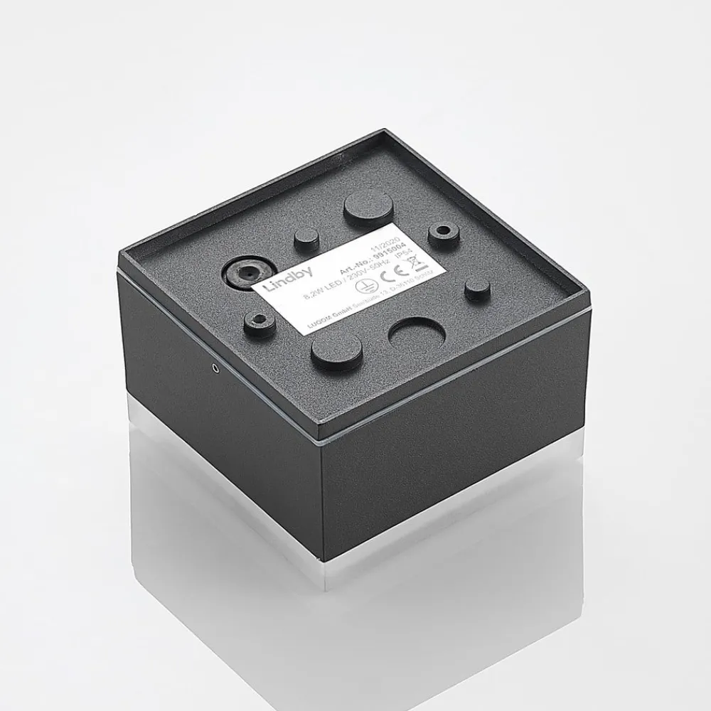 Lindby Mathea utendørs LED-taklampe, kantet| Kommersiell Utebelysning|Led-Utendørs