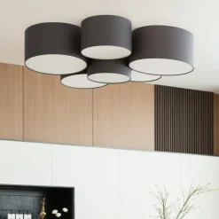 Lindby Maureka taklampe, 94 cm, 6 lyskilder, tekstil Clearance