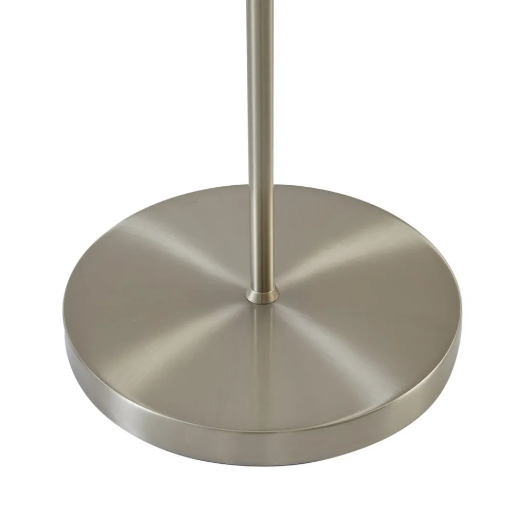 Lindby Melanie gulvlampe, grå, stoff, Ø 36 cm, 2 lyskilder.| Gulvlamper