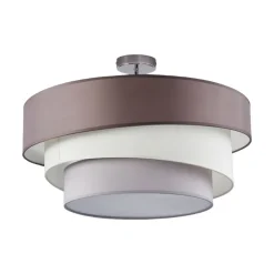 Lindby Melia taklampe, brun/grå, tekstil, Ø 56cm Discount