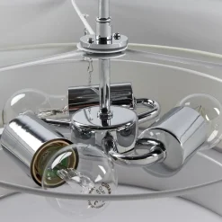 Lindby Melia taklampe, lilla/rosa/oransje, tekstil, Ø56cm| Design- Og Hotellbelysning|Taklamper