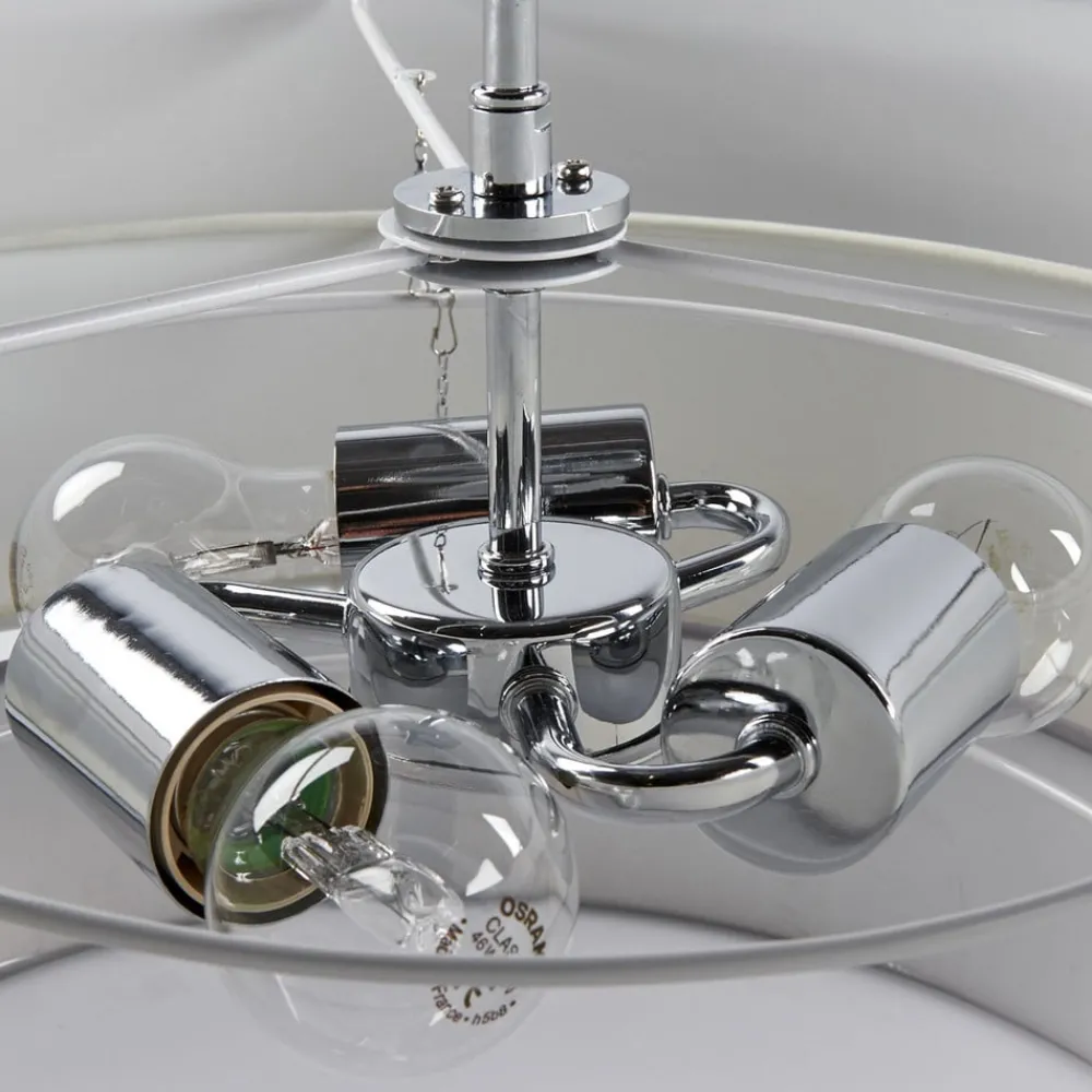 Lindby Melia taklampe, lilla/rosa/oransje, tekstil, Ø56cm| Design- Og Hotellbelysning|Taklamper