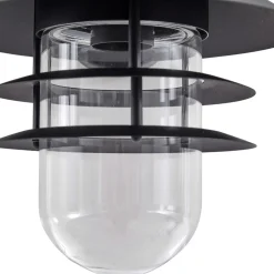 Lindby Meliora utendørs vegglampe, svart, jern, IP44, E27 Clearance