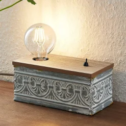 Lindby Mella bordlampe med vintage-karakter| Bordlamper