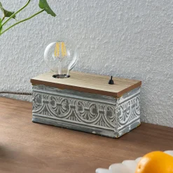 Lindby Mella bordlampe med vintage-karakter| Bordlamper