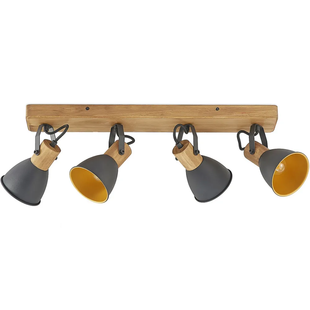 Lindby Merela spot, tre, svart, 4 lyskilder Hot