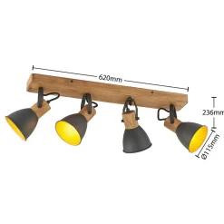 Lindby Merela spot, tre, svart, 4 lyskilder Hot