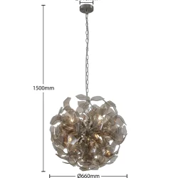 Lindby Moscalina hengelampe, røykgrå Clearance