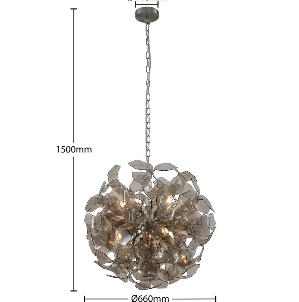 Lindby Moscalina hengelampe, røykgrå Clearance