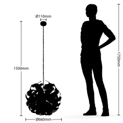 Lindby Moscalina hengelampe, røykgrå Clearance