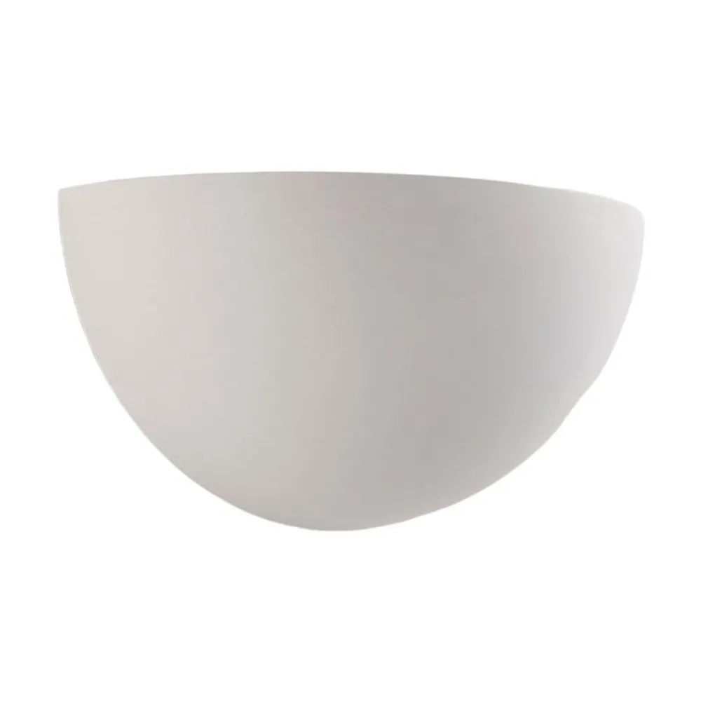 Lindby Narin uplight vegglampe, hvit, gips, halvsirkelformet, 28 cm| Design- Og Hotellbelysning