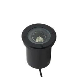 Lindby nedfelt lampe Cliff, Ø 13 cm, rund, svart| Terrassebelysning|Nedfelt Utebelysning