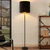 Lindby Nymar gulvlampe, tøy, svart gull| Gulvlamper