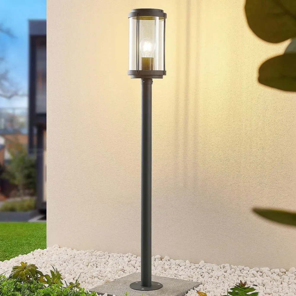 Lindby Ojali veilampe, rund, mørkegrå| Gatebelysning, Pullert Belysning