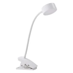 Lindby oppladbar klemmelampe Maori, hvit, metall, CCT, dimbar.| Kontorbelysning|Led-Innendørs