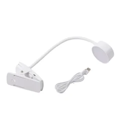 Lindby oppladbar klemmelampe Maori, hvit, metall, CCT, dimbar.| Kontorbelysning|Led-Innendørs