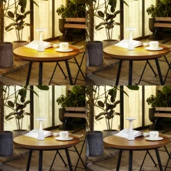 Lindby oppladbar LED-bordlampe Evelen, hvit, IP54, CCT Best