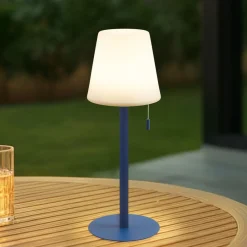 Lindby oppladbar LED-lampe Azalea blå aluminium CCT høydejusterbar| Terrassebelysning