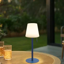 Lindby oppladbar LED-lampe Azalea blå aluminium CCT høydejusterbar| Terrassebelysning