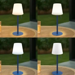 Lindby oppladbar LED-lampe Azalea blå aluminium CCT høydejusterbar| Terrassebelysning