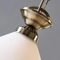 Lindby Otis pendellampe, Ø 30 cm, hvit, glass, kjegle, E27| Pendellamper