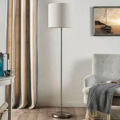 Lindby Parsa gulvlampe, hvit, tekstil, høyde 167 cm, E27| Gulvlamper