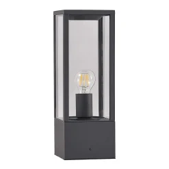 Lindby Peldar sokkellampe, høyde 40 cm, antrasitt, glass| Sokkellamper