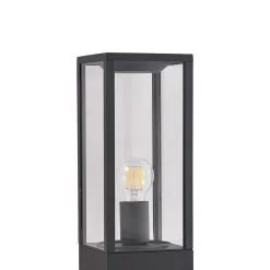 Lindby Peldar sokkellampe, høyde 40 cm, antrasitt, glass| Sokkellamper