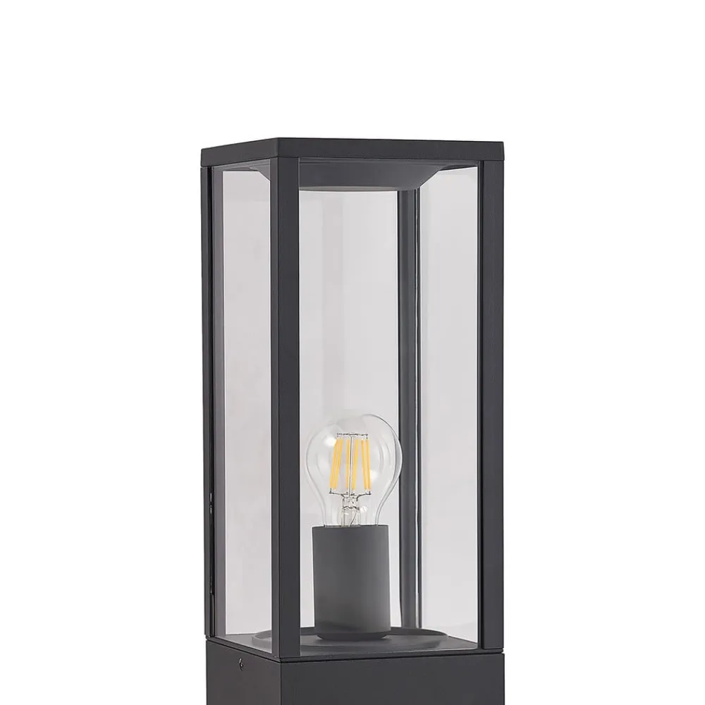 Lindby Peldar sokkellampe, høyde 40 cm, antrasitt, glass| Sokkellamper