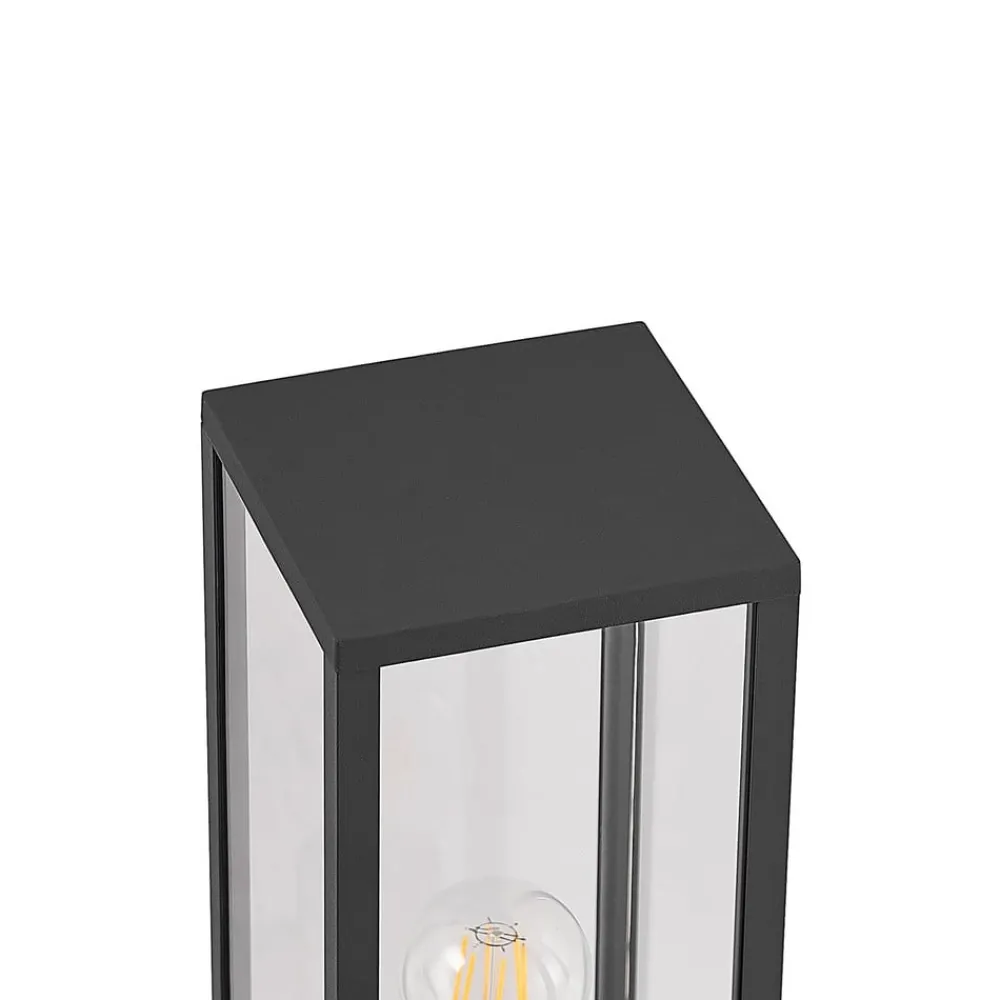 Lindby Peldar sokkellampe, høyde 40 cm, antrasitt, glass| Sokkellamper