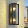 Lindby Peldar utendørs vegglampe, klar, 2 lyskilder, 38 cm, metall Sale