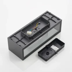 Lindby Peldar utendørs vegglampe, klar, 2 lyskilder, 38 cm, metall Sale