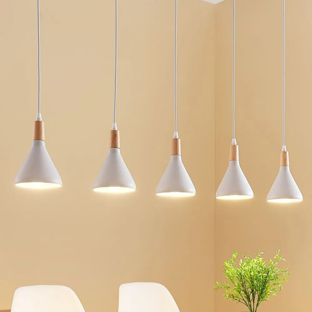 Lindby pendellampe Arina, 100 cm, hvit, 5 lyskilder, E14| Pendellamper