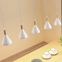 Lindby pendellampe Arina, 100 cm, hvit, 5 lyskilder, E14| Pendellamper