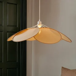 Lindby pendellampe Astraia, natur/hvit, rotting, Ø 80 cm Hot