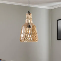 Lindby pendellampe Belarion, ravfarget, glass, Ø 23 cm| Pendellamper