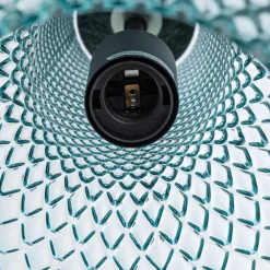 Lindby pendellampe Drakar, 3-lys, lyseblå, glass, Ø 25 cm| Pendellamper