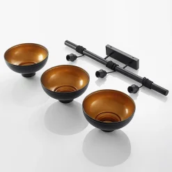 Lindby pendellampe Emna, 3 lyskilder, svart/gull, metall, 101 cm| Pendellamper