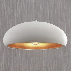 Lindby pendellampe Gerwina, hvit/gull, metall, 40 cm, E27 Best