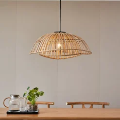 Lindby pendellampe Ilajus, Ø 62 cm, bambus, E27| Pendellamper