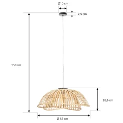 Lindby pendellampe Ilajus, Ø 62 cm, bambus, E27| Pendellamper