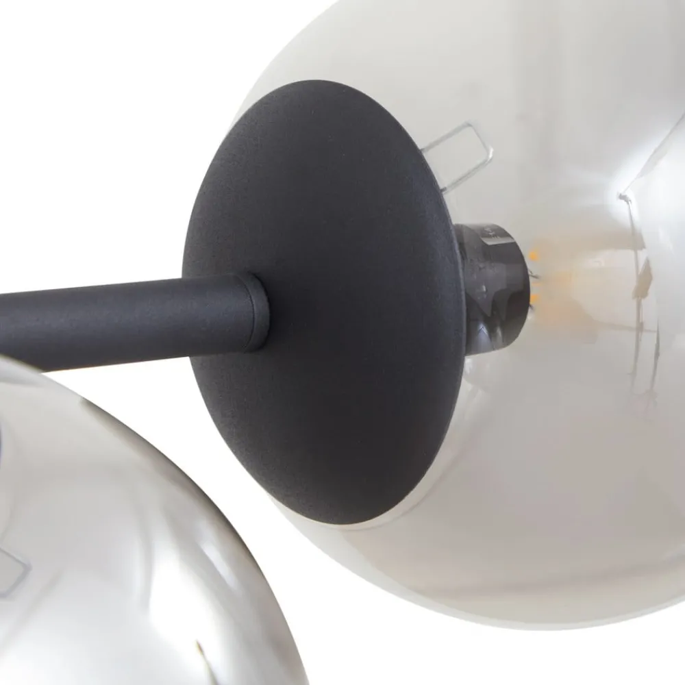 Lindby pendellampe Isamer, røykgrå, 130 cm, globus| Pendellamper