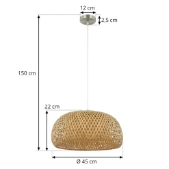 Lindby pendellampe Jadwiga, Ø 45 cm, bambus, E27 New