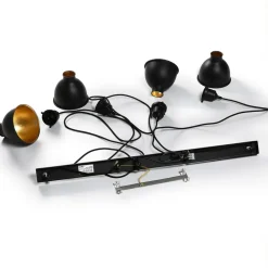 Lindby pendellampe Jasminka, svart/gull, metall, 4 lyskilder.| Pendellamper