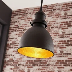 Lindby pendellampe Jasminka, svart/gull, metall, 1 lyskilde.| Pendellamper