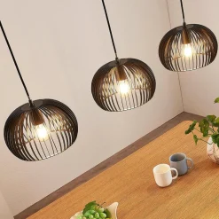 Lindby pendellampe Jusra, svart, metall, 3 lyskilder, 99 cm| Pendellamper