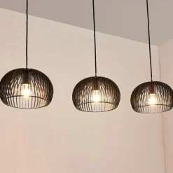 Lindby pendellampe Jusra, svart, metall, 3 lyskilder, 99 cm| Pendellamper