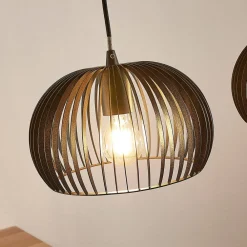 Lindby pendellampe Jusra, svart, metall, 3 lyskilder, 99 cm| Pendellamper