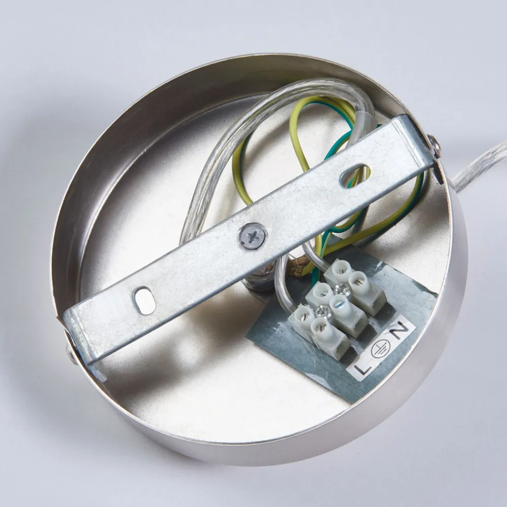 Lindby pendellampe Letty, Ø 39 cm, nikkelfarget, metall, E27 New